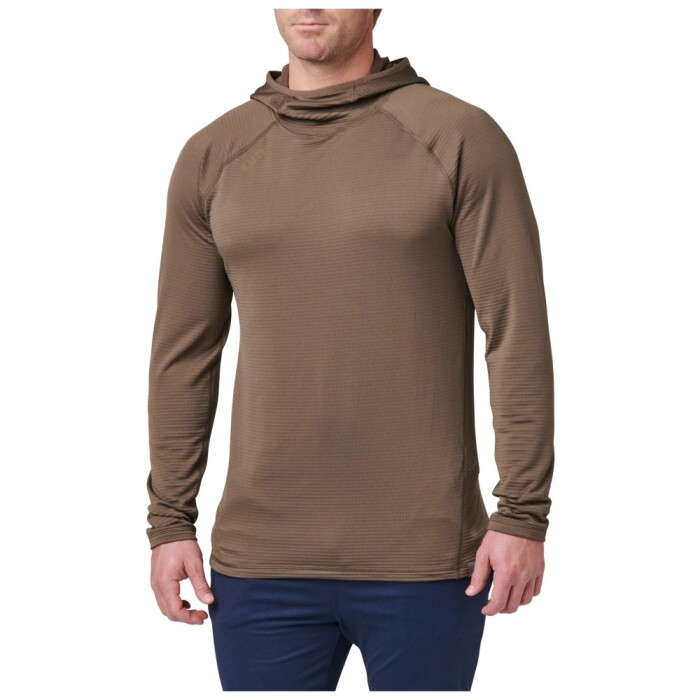 Пуловер/Лонгслив Stratos L/S Hoodie 5.11 Tactical, цвет Major Brown в Капсуле
