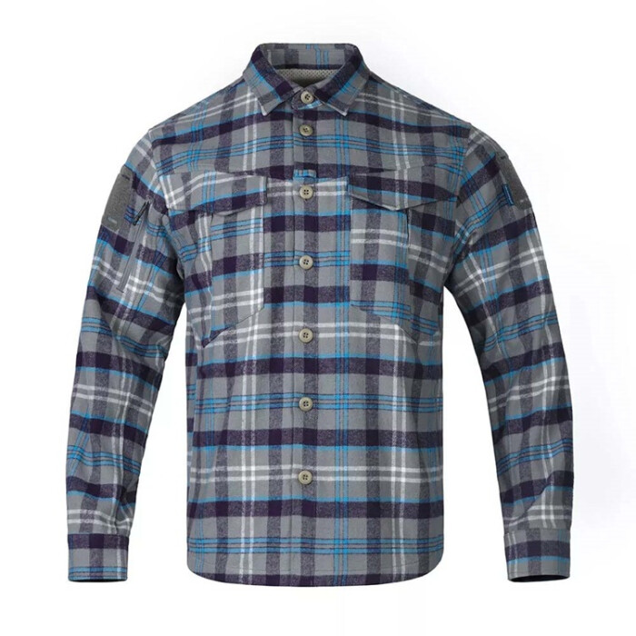 Рубашка Emerson Blue Label Longicorn Flannel Shirt Blue Gray Grid в Капсуле