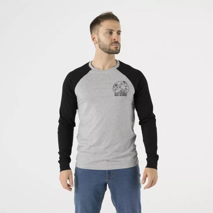 Лонгслив Old School Helikon, цвет Mid Grey Melange в Капсуле